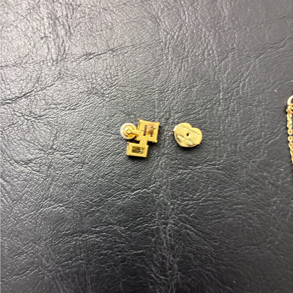 Kate Spade Gold Pearl Pink and Yellow Gemstone Stud Earrings - Picture 2 of 3